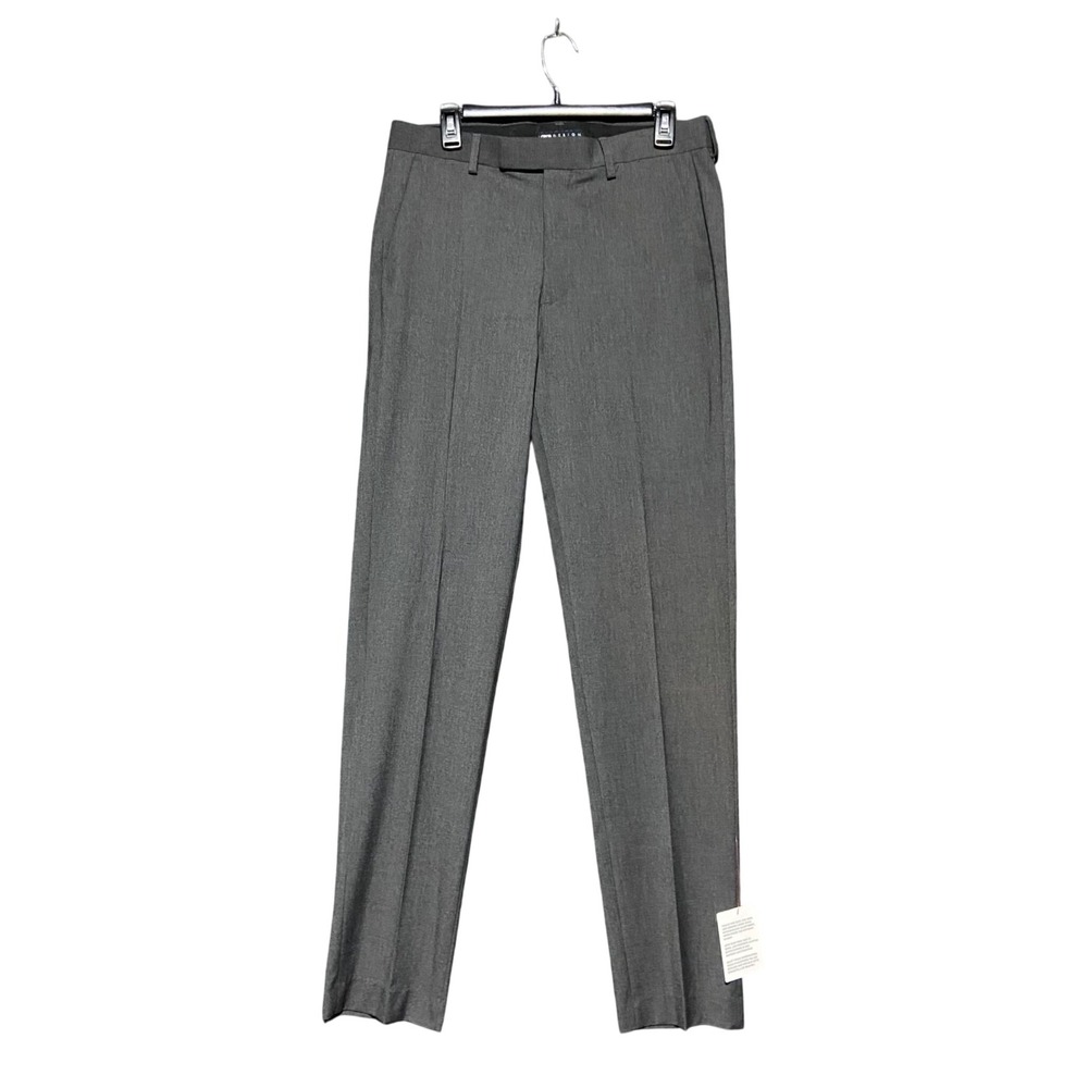 ASOS DESIGN Mens Slim Dress Pants Gray 32x34 Flat Front Trousers Mod Office NEW
